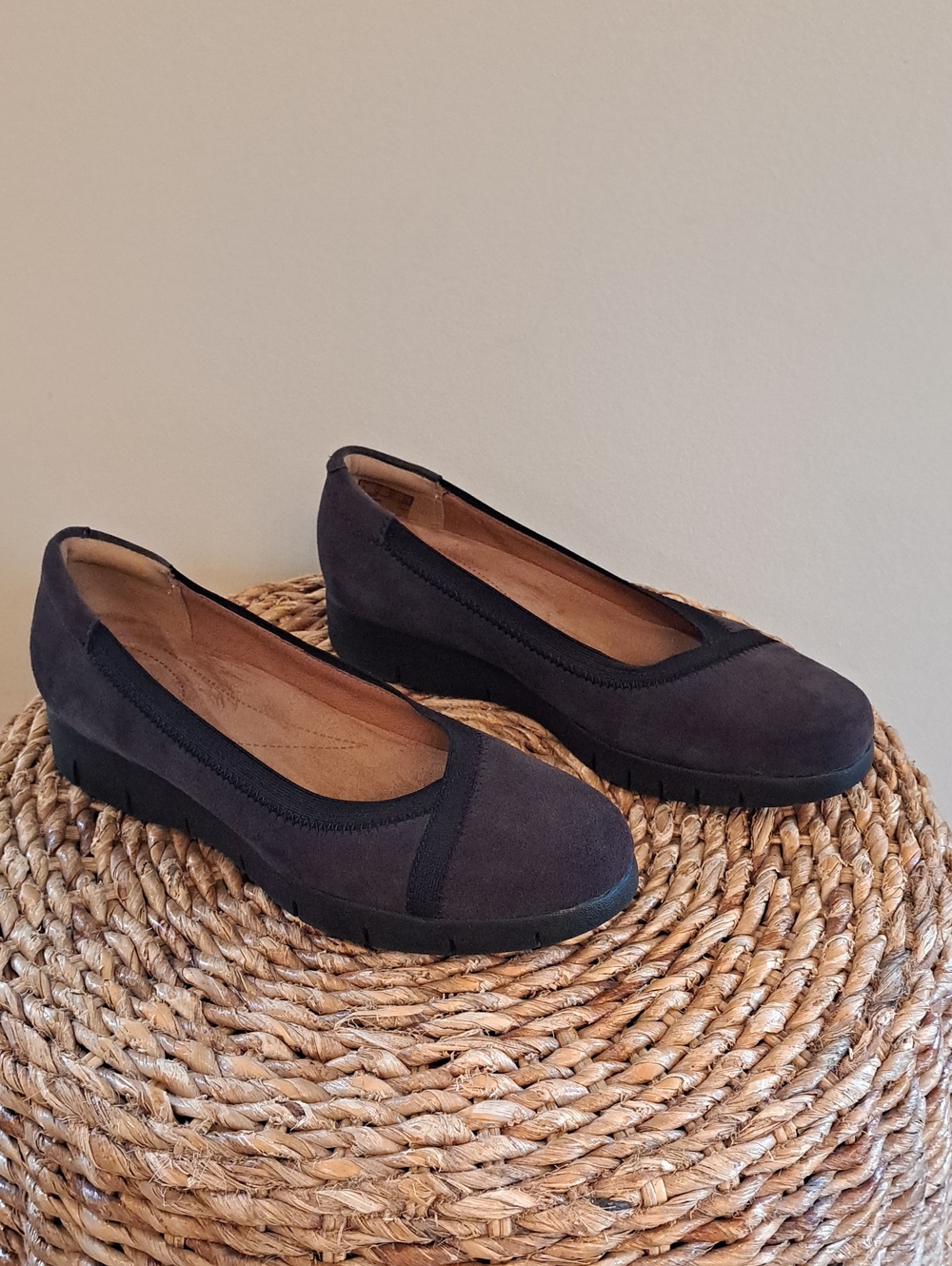 Clarks Artisan Womens Daelyn Hill Comfort Brown Suede Wedge Ballet Shoes 7.5